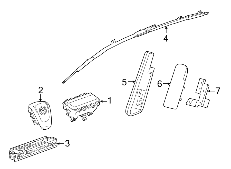 Diagram RESTRAINT SYSTEMS. AIR BAG COMPONENTS. for your 2018 Chevrolet Malibu   