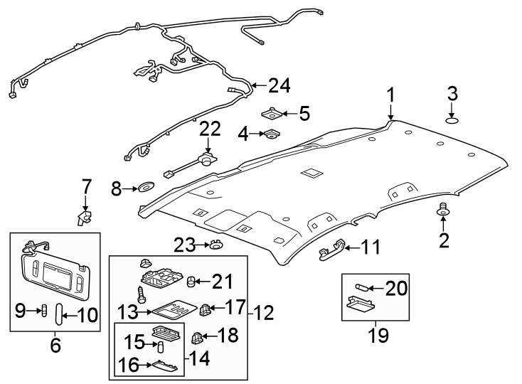 Diagram INTERIOR TRIM. for your 2019 Cadillac CTS  Vsport Premium Luxury Sedan 