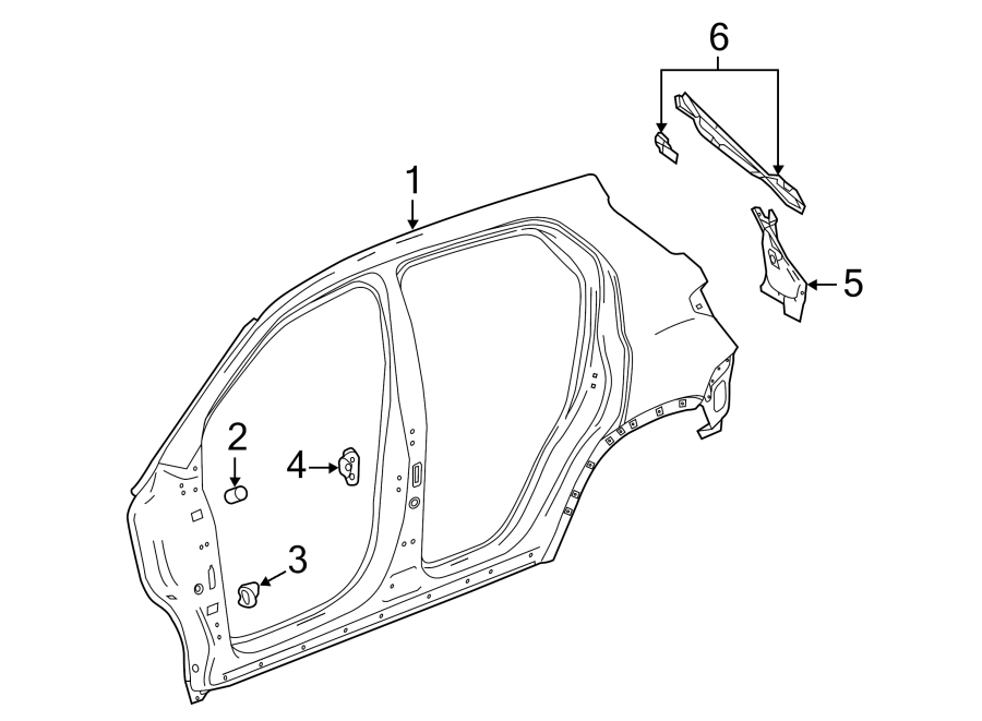 Diagram PILLARS. ROCKER & FLOOR. UNISIDE. for your 2021 GMC Sierra 2500 HD 6.6L V8 A/T 4WD SLE Crew Cab Pickup Fleetside 