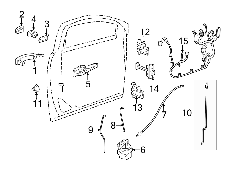 Diagram FRONT DOOR. LOCK & HARDWARE. for your 2002 Buick Century   