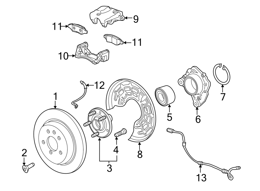 Diagram REAR SUSPENSION. BRAKE COMPONENTS. for your 2014 Cadillac ATS   