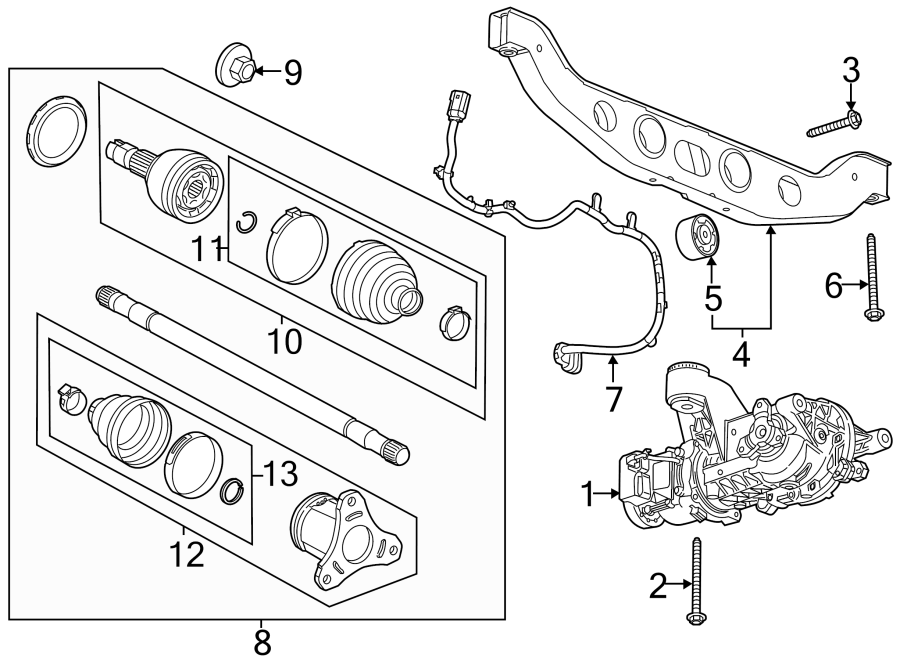 Diagram REAR SUSPENSION. AXLE & DIFFERENTIAL. for your 2016 GMC Sierra 2500 HD 6.0L Vortec V8 FLEX A/T RWD SLE Extended Cab Pickup Fleetside 