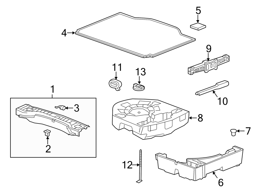 Diagram REAR BODY & FLOOR. INTERIOR TRIM. for your 2013 Chevrolet Camaro ZL1 Coupe 6.2L V8 M/T 