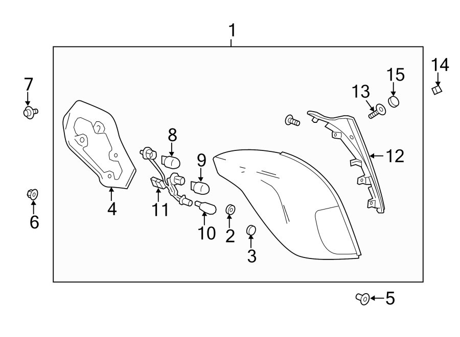 Diagram REAR LAMPS. TAIL LAMPS. for your 2008 Chevrolet Malibu LS Sedan 2.4L Ecotec A/T 