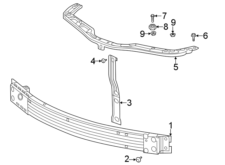 Diagram Front bumper & grille. Bumper & components. for your 2013 Chevrolet Silverado   