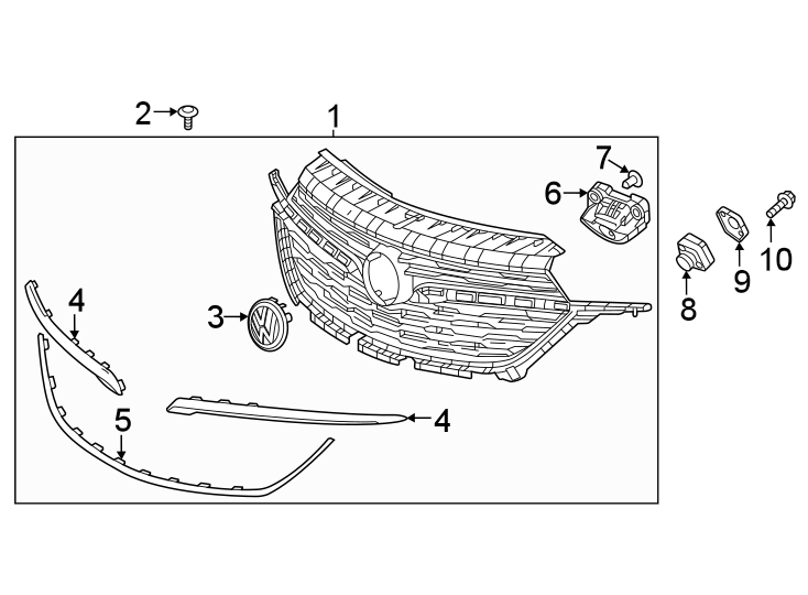 9Front bumper & grille. Grille & components.https://images.simplepart.com/images/parts/motor/fullsize/AN20022.png