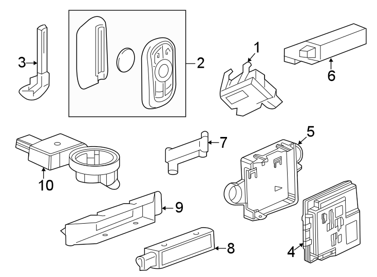 Diagram Keyless entry components. for your 2020 Chevrolet Spark  LS Hatchback 