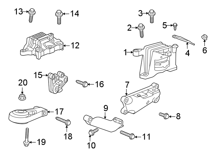 Diagram Engine / transaxle. Engine & TRANS mounting. for your Buick