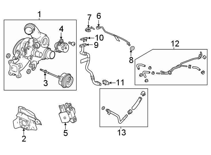 Diagram Engine / transaxle. Turbocharger & components. for your 2022 Buick Encore   