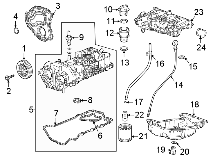 Diagram Engine / transaxle. Engine parts. for your 2018 Chevrolet Spark  ACTIV Hatchback 