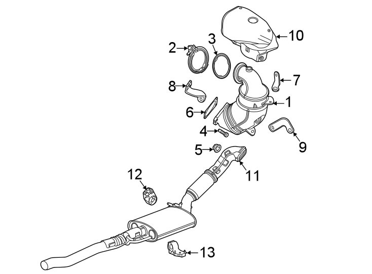 Diagram Exhaust system. Exhaust components. for your 2012 Chevrolet Camaro   