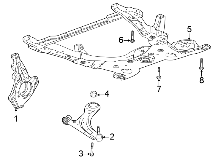 Diagram Front suspension. Suspension components. for your 2007 GMC Sierra 2500 HD  SLT Extended Cab Pickup Fleetside 