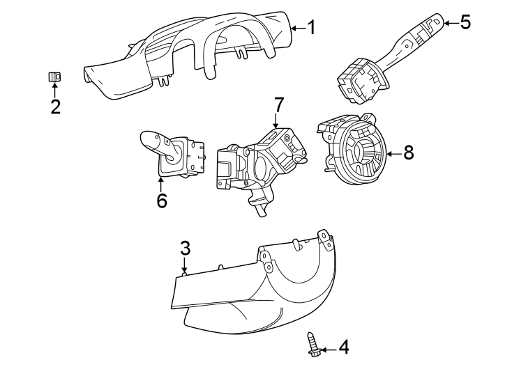 Diagram Steering column. Shroud. Switches & levers. for your 2017 Chevrolet Spark  LT Hatchback 