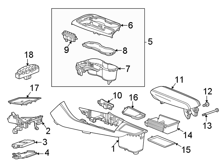 Diagram Center console. for your 2015 Chevrolet Spark   