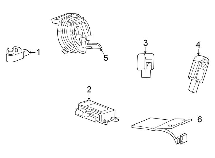 Diagram Restraint systems. Air bag components. for your Buick