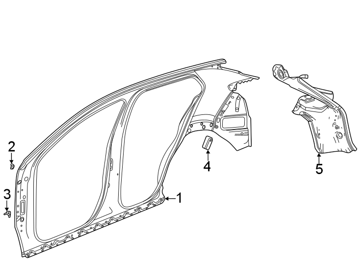 Diagram Pillars. Rocker & floor. Uniside. for your 2021 GMC Sierra 2500 HD  SLE Extended Cab Pickup Fleetside 