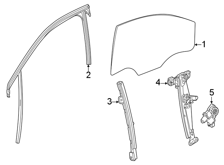 Diagram Front door. Glass & hardware. for your 2022 Chevrolet Spark  LT Hatchback 