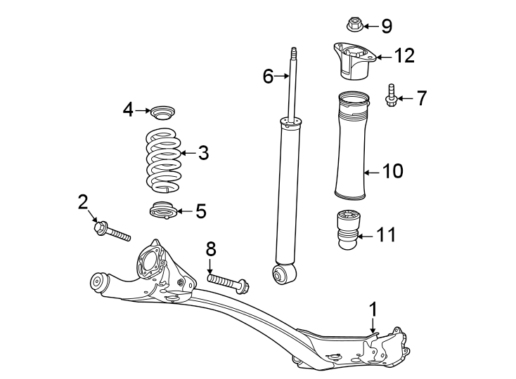 Diagram Rear suspension. Suspension components. for your 2011 GMC Sierra 2500 HD 6.0L Vortec V8 FLEX A/T RWD WT Standard Cab Pickup Fleetside 