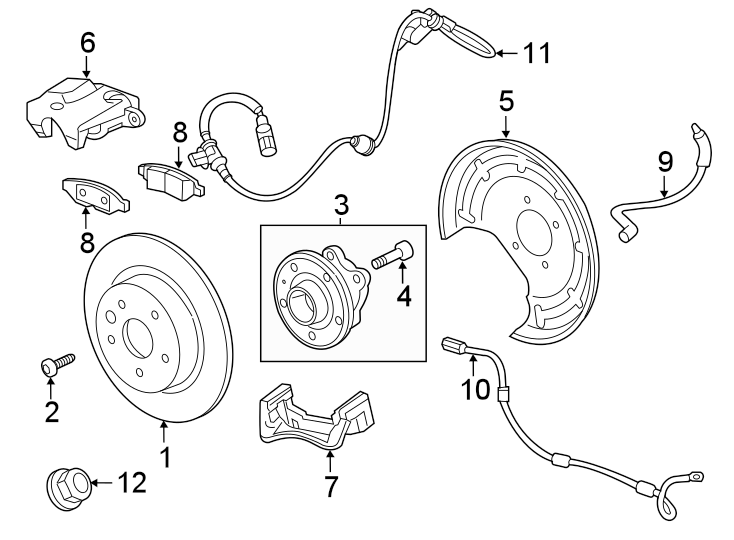 12Rear suspension. Brake components.https://images.simplepart.com/images/parts/motor/fullsize/AN20725.png