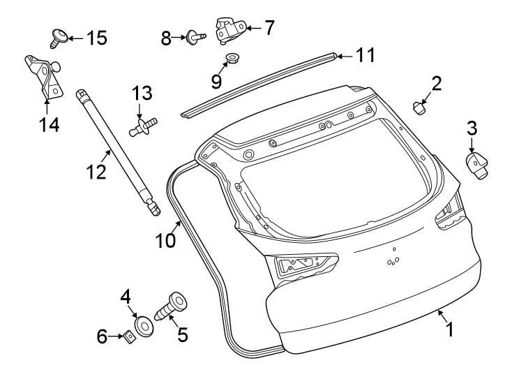 Diagram Gate & hardware. for your 2015 Chevrolet Suburban    