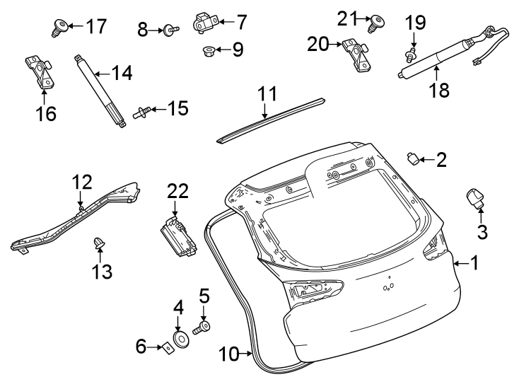 Diagram Gate & hardware. for your 2015 Chevrolet Suburban    