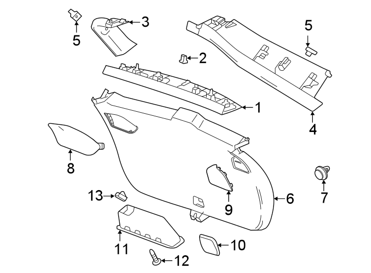 Interior trim. Diagram