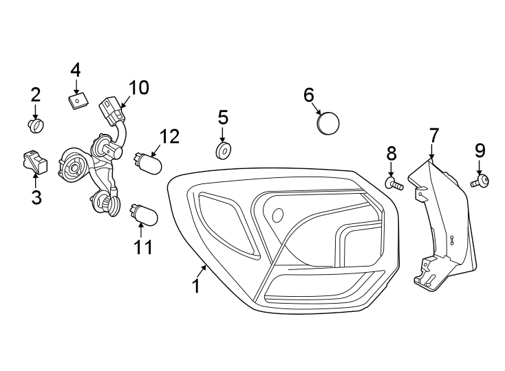 Diagram Rear lamps. Tail lamps. for your 2020 Chevrolet Spark  ACTIV Hatchback 