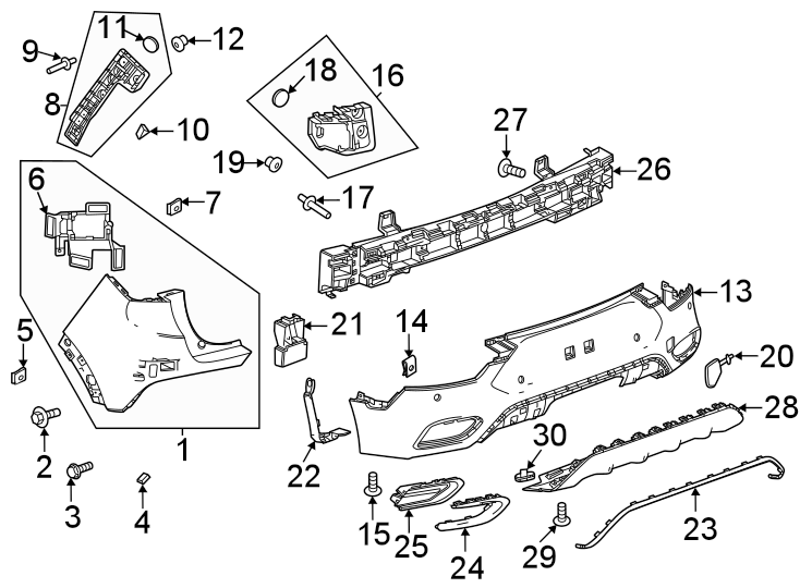 13Rear bumper. Bumper & components.https://images.simplepart.com/images/parts/motor/fullsize/AN20850.png