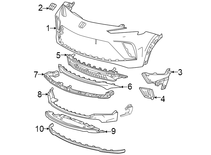 7Front bumper & grille. Bumper & components.https://images.simplepart.com/images/parts/motor/fullsize/AN24025.png