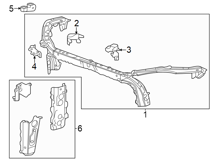 5Radiator support.https://images.simplepart.com/images/parts/motor/fullsize/AN24055.png