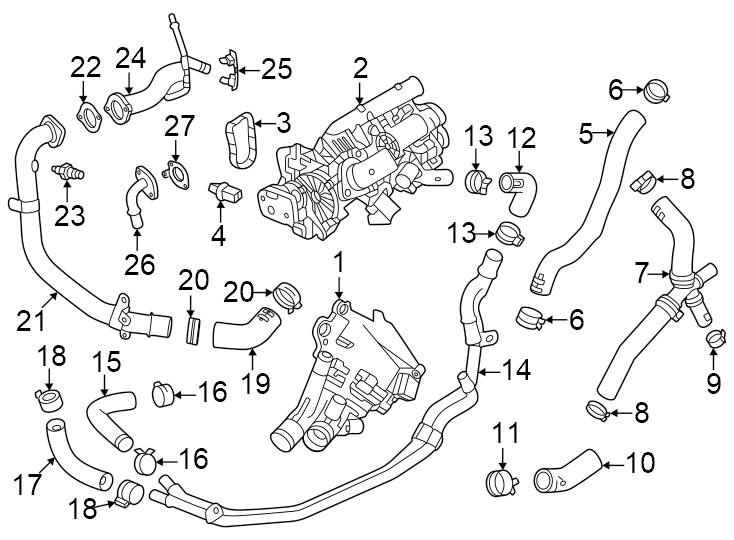 Diagram Water pump. for your 2013 Chevrolet Equinox   