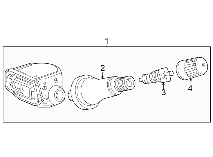 Diagram Tire pressure monitor components. for your 2025 Buick Encore GX 1.2L 3 cylinder FLEX CVT FWD Preferred Sport Utility 