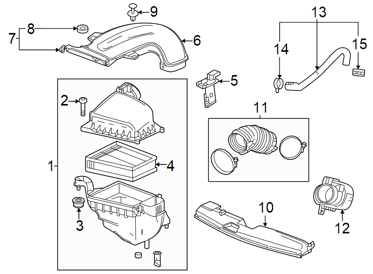 Diagram Engine / transaxle. Air intake. for your 2020 Chevrolet Spark   