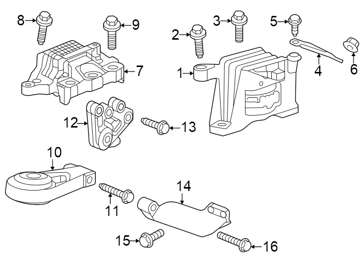 Diagram Engine / transaxle. Engine & TRANS mounting. for your Buick