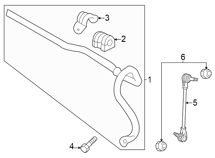 Diagram Front suspension. Stabilizer bar & components. for your 2021 GMC Savana 2500   