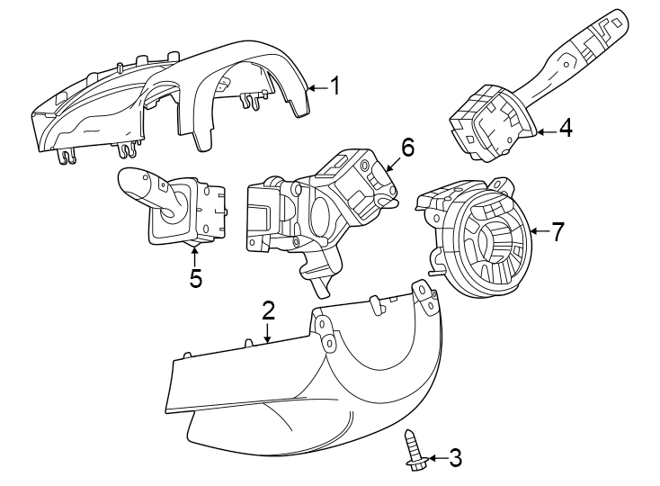 Diagram Steering column. Shroud. Switches & levers. for your 2017 Chevrolet Spark  LT Hatchback 