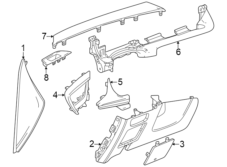 1Instrument panel components.https://images.simplepart.com/images/parts/motor/fullsize/AN24490.png