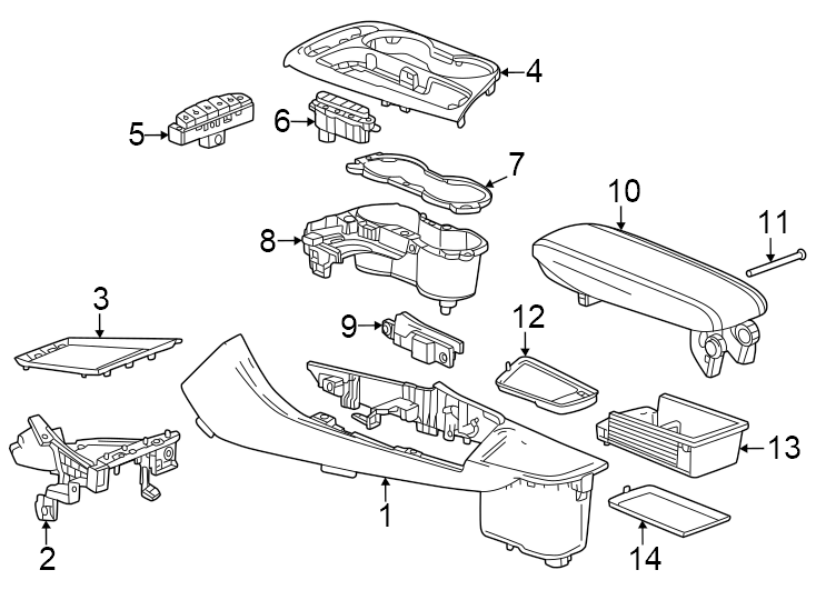 Diagram Center console. for your 2015 Chevrolet Spark   