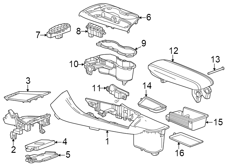 Diagram Center console. for your 2015 Chevrolet Spark   