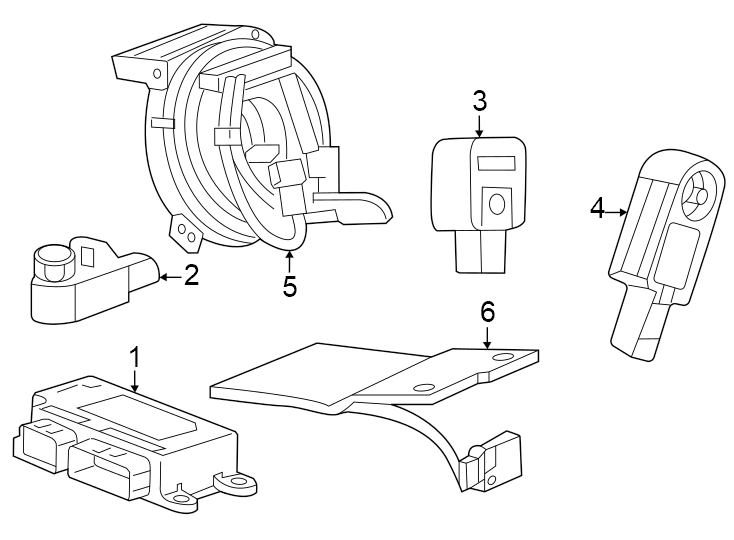 Diagram Restraint systems. Air bag components. for your 2022 Buick Envision   