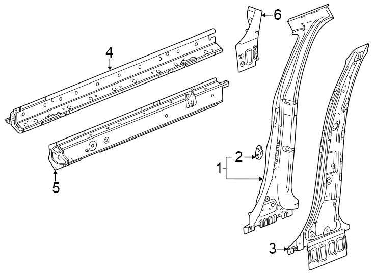 4Pillars. Rocker & floor. Center pillar & rocker.https://images.simplepart.com/images/parts/motor/fullsize/AN24670.png