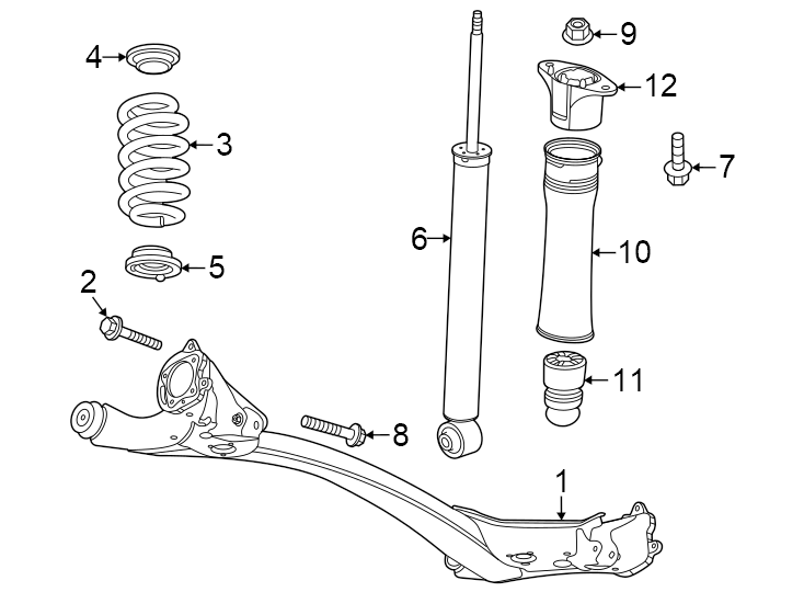 Diagram Rear suspension. Suspension components. for your 2011 GMC Sierra 2500 HD 6.0L Vortec V8 FLEX A/T RWD WT Standard Cab Pickup Fleetside 