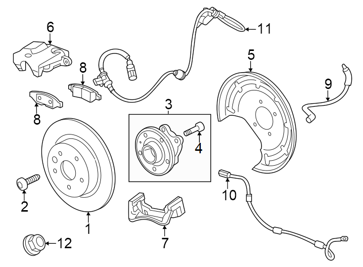 Diagram Rear suspension. Brake components. for your 2015 GMC Terrain SLT Sport Utility 3.6L V6 FLEX A/T FWD 