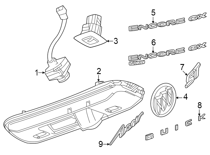 7Lift gate. Exterior trim.https://images.simplepart.com/images/parts/motor/fullsize/AN24840.png