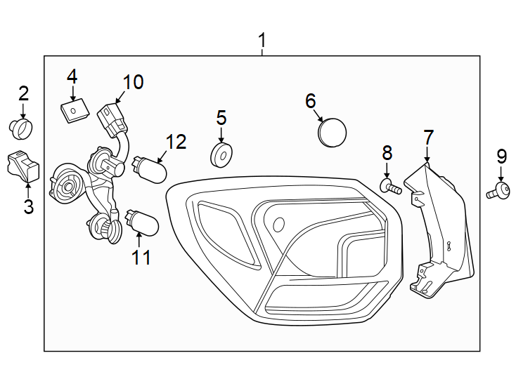 Diagram Rear lamps. Tail lamps. for your 2020 Chevrolet Spark 1.4L Ecotec CVT ACTIV Hatchback 