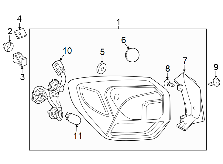 Diagram Rear lamps. Tail lamps. for your Cadillac ATS  