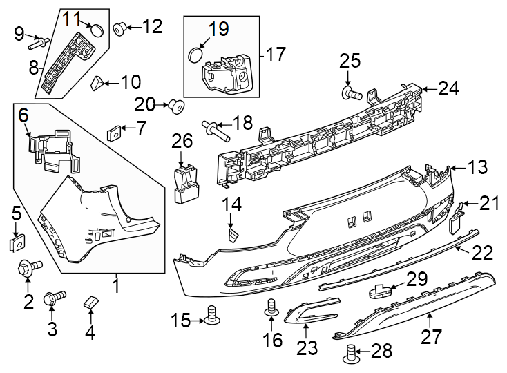 26Rear bumper. Bumper & components.https://images.simplepart.com/images/parts/motor/fullsize/AN24910.png