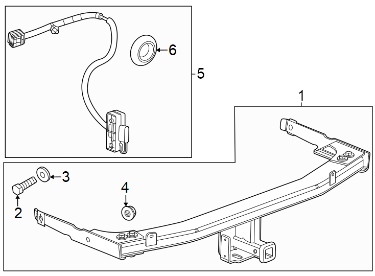 Diagram Rear bumper. Trailer hitch components. for your 2013 Chevrolet Avalanche   