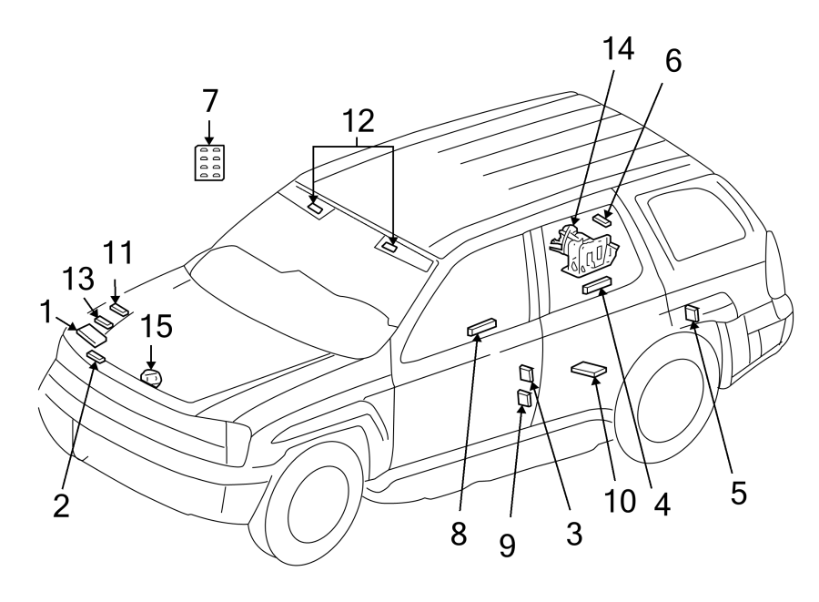 Diagram INFORMATION LABELS. for your 2020 Chevrolet Silverado   