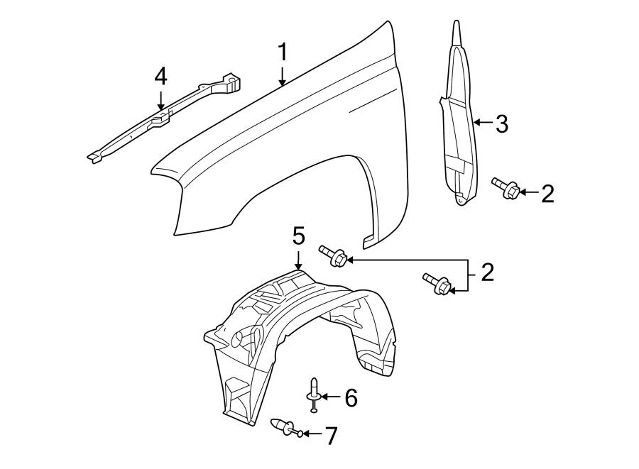 Diagram FENDER & COMPONENTS. for your 2013 Buick Enclave    